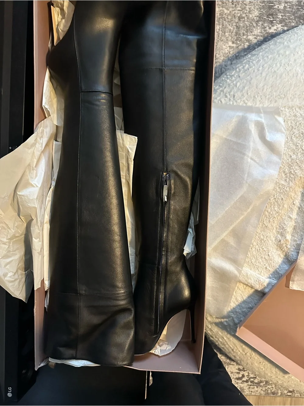 Gianvito Rossi Bea Cuissard Black Leather Over-the-Knee Boots